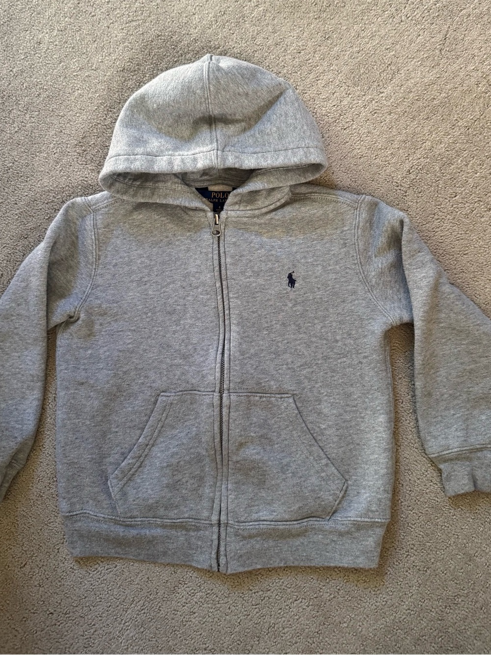 Polo by Ralph Lauren Kids Light Gray Hooded Zip Sweatshirt